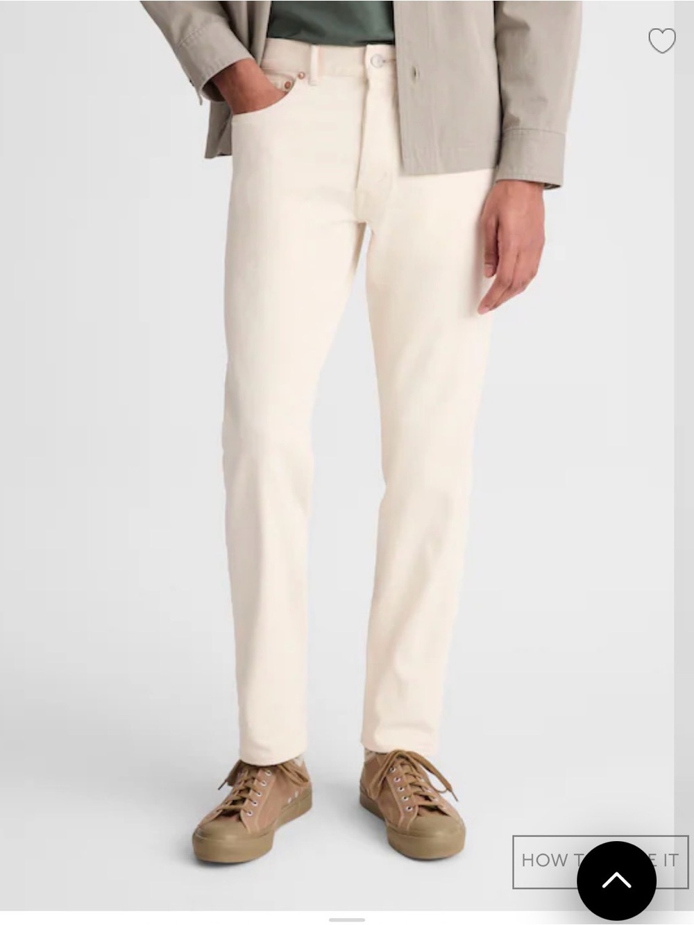 NWT Men's Madewell Relaxed Taper Jeans in Cream Color